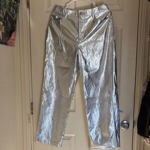 Silver Wide Leg Pants